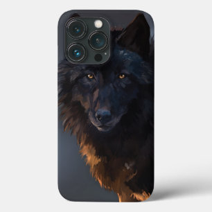 black wolf iPhone 13 pro case