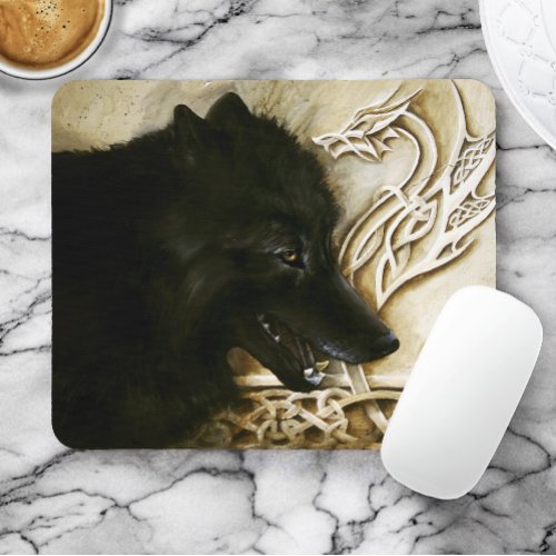Black Wolf Celtic Dragon Knotwork Fantasy