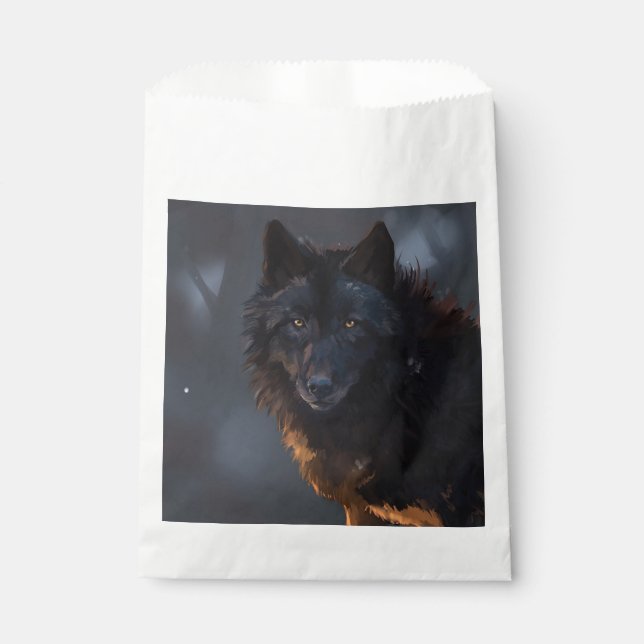 Black wolf favor bag (Front)