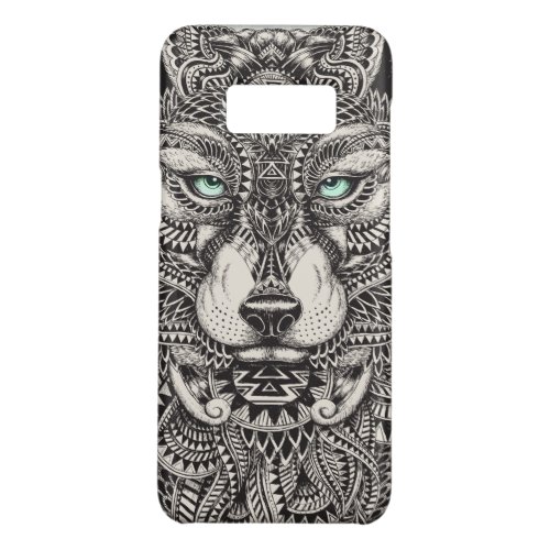 Black Wolf Head Tribal Illustration Case_Mate Samsung Galaxy S8 Case