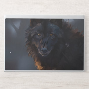 Black wolf HP laptop skin