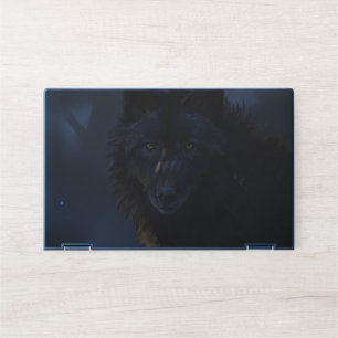 Black wolf HP laptop skin