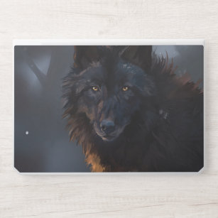 Black wolf HP laptop skin