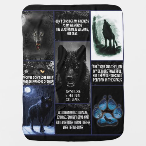 Black Wolf I Never Lose Either I Win Or I Learn Baby Blanket