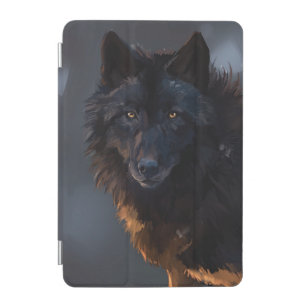 Black wolf iPad mini cover