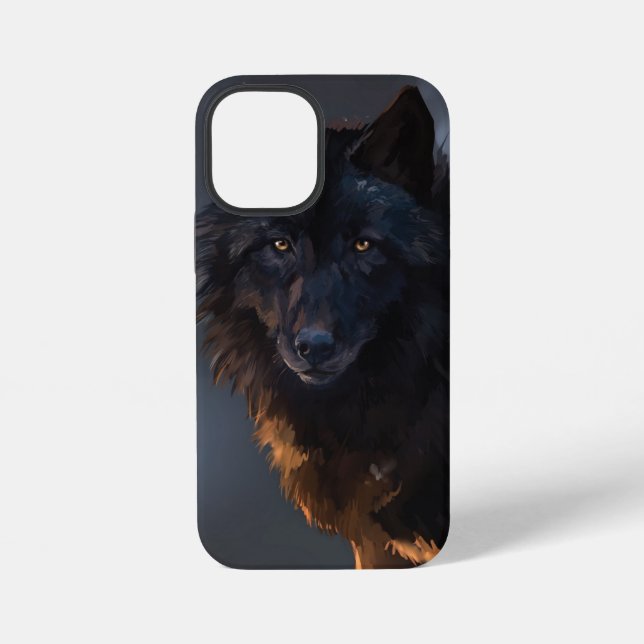Black wolf iphone case (Back)