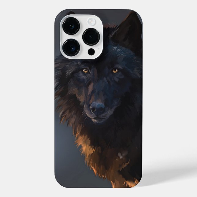 Black wolf iPhone case (Back)