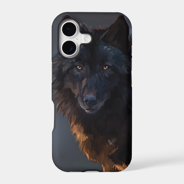 Black wolf iphone case (Back)