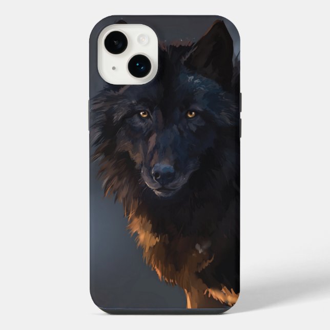 Black wolf iphone case (Back)