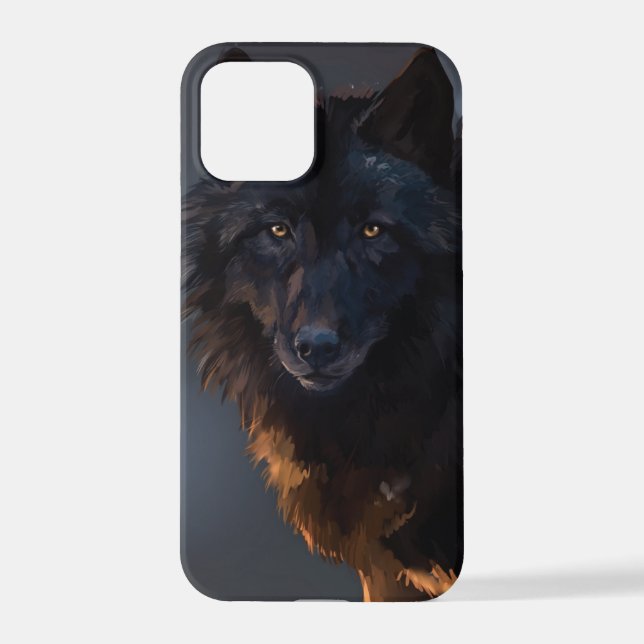 Black wolf iPhone case (Back)