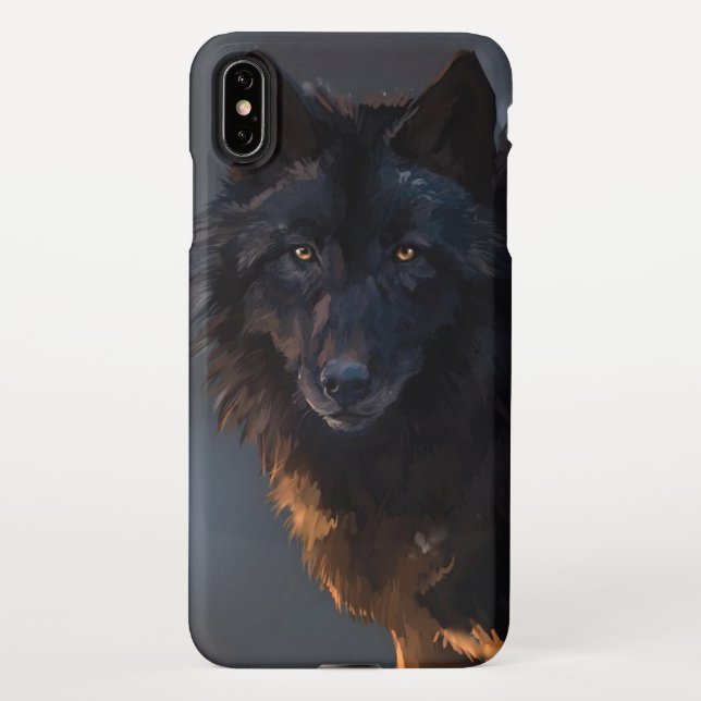 Black wolf iPhone case (Back)