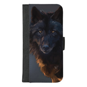 Black wolf iPhone 8/7 plus wallet case