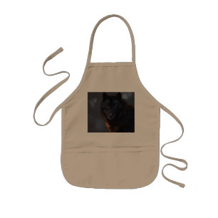 black wolf kids' apron