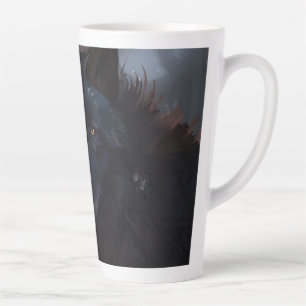 Black wolf latte mug