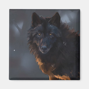 black wolf magnet