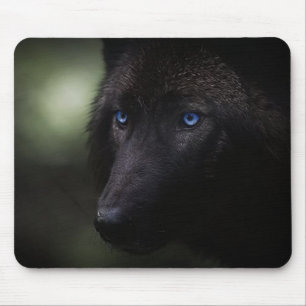 Black Wolf Mouse Pad