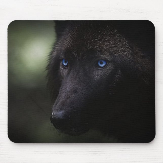 Black Wolf Mouse Pad (Front)