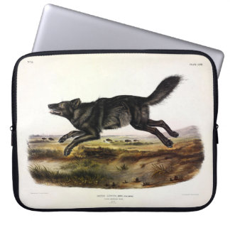 Black Wolf, or Black American Wolf (Canis Lupus) Laptop Sleeve