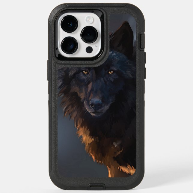 Black wolf otterbox iPhone case (Back)