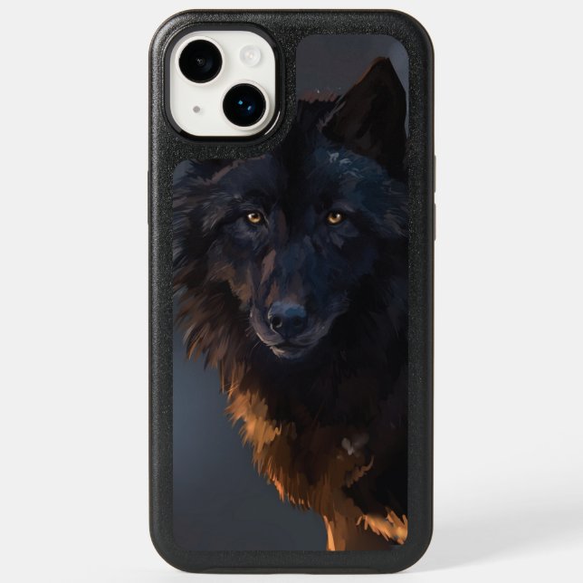 Black wolf otterbox iPhone case (Back)