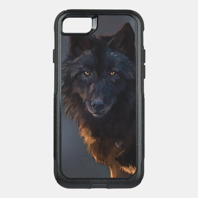 Black wolf otterbox iPhone case (Back)