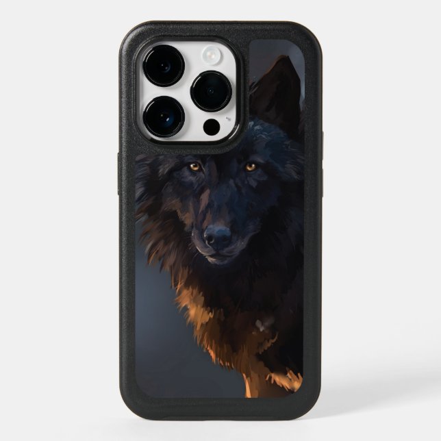 Black wolf otterbox iPhone case (Back)