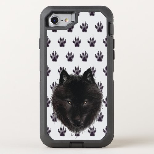 Black Wolf OtterBox Defender iPhone SE87 Case