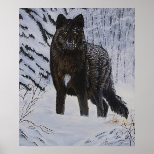 Black Wolf Poster