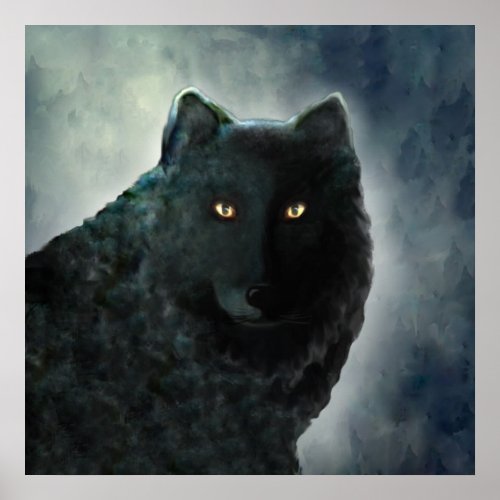 Black Wolf Poster