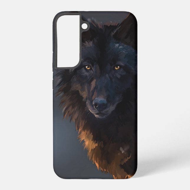 Black wolf samsung galaxy case (Back)
