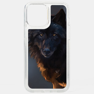 Black wolf speck iPhone 12 pro max case