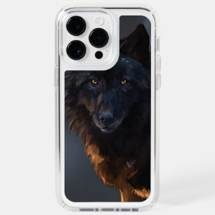 Black wolf speck iPhone 14 pro max case