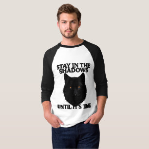 Black Wolf Stay In The Shadows Raglan Baseball T-Shirt