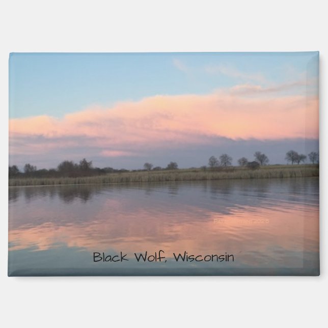 Black Wolf Sunset 2025 Magnet (Front)