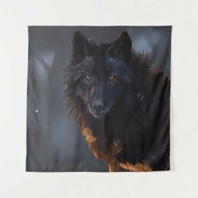 Black wolf tapestry (Front)