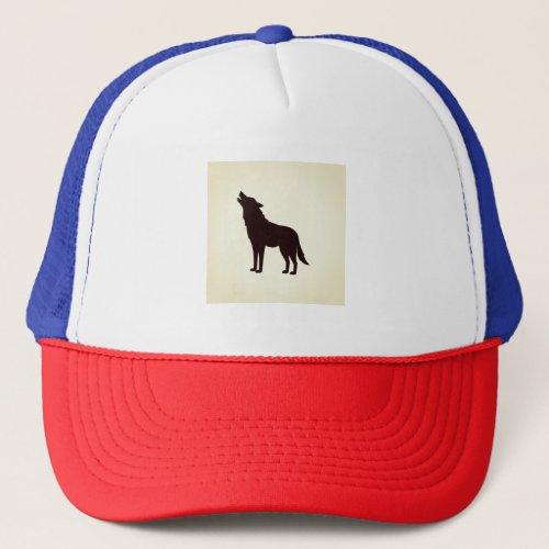 Black wolf trucker hat for mens minimalist designs