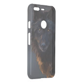 Black wolf uncommon google pixel case (Back/Right)