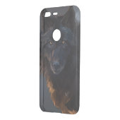 Black wolf uncommon google pixel case (Back/Left)