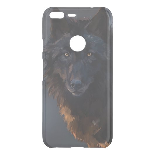 Black wolf uncommon google pixel XL case (Back)