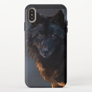 Black wolf iPhone XS max slider case