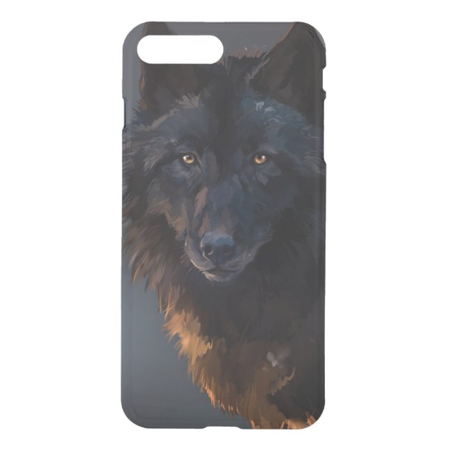 Black wolf uncommon iPhone case (Back)