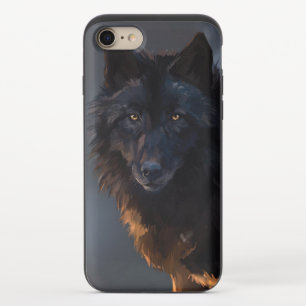 Black wolf iPhone 8/7 slider case