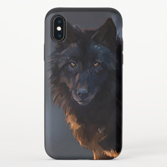 black wolf uncommon iPhone case (Back)