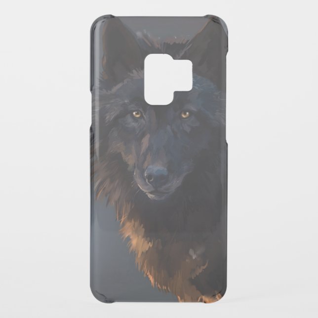Black wolf uncommon samsung galaxy case (Back)