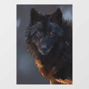 Black wolf wall decal