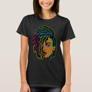 Black Woman African Afro Hair Cool Black History M T-Shirt