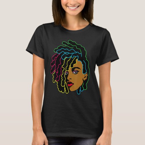 Black Woman African Afro Hair Cool Black History M T_Shirt