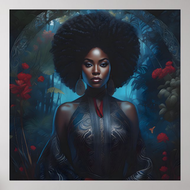 Black Woman African American Oil Painting Poster (Front)