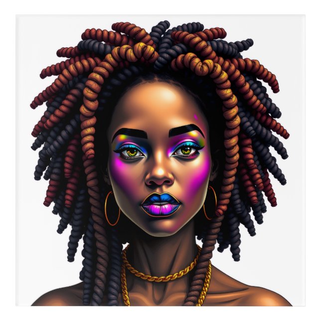 black woman african melanin sista brown skin girls acrylic print (Front)