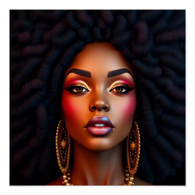 black woman african melanin sista brown skin girls poster (Front)